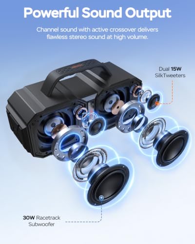 Bluetooth Speaker, Outdoor Portable Wireless Speaker 90W Peak, 35H Coupon - image 3
