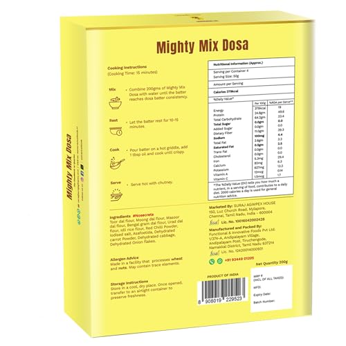 Image of Revival Millet Pongal Mix & Mighty Mix Dosa - Combo Pack of 2 (200g Each) | Instant South Indian Meal | High in Fiber & Protein | Gluten-Free | No Preservatives | Healthy, Tasty & Easy to Cook
