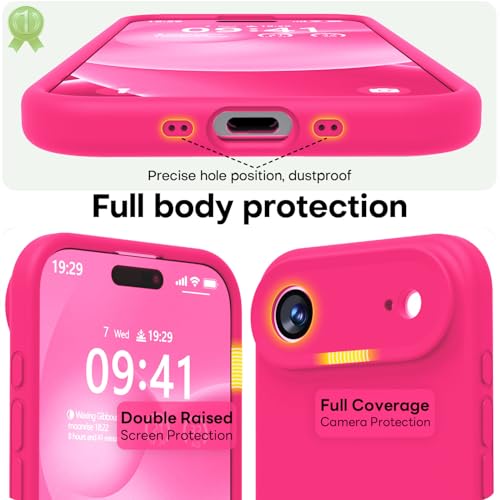 Image of LOVE 3000 Designed for iPhone Air Case, Premium Silicone [Compatible with Magsafe][Soft Anti-Scratch Microfiber Lining] Shockproof Protective Phone Case for Men Women 6.5 inch, Hot Pink