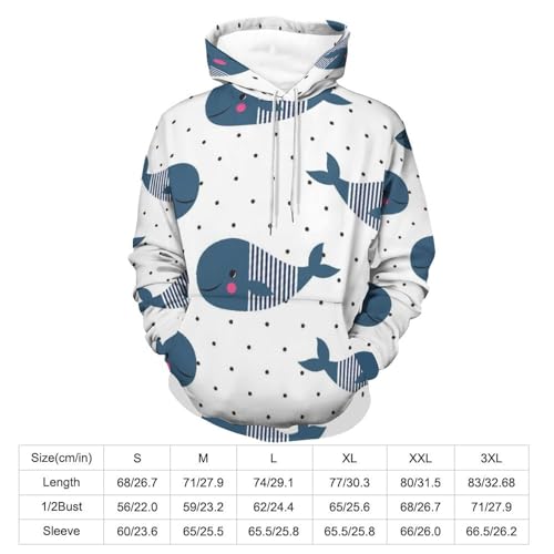 Sweats à capuche manche longue motif poisson pull unisexe taille S - 2