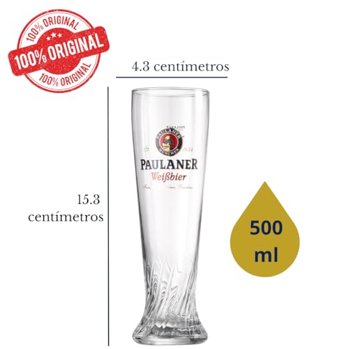 Kit 5 Cerveja Paulaner Weissbier Garrafa 500ml+Copo Original