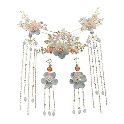 New 2026 Classical Flower Chinese Style Hairpin Earring Pearl Chinese