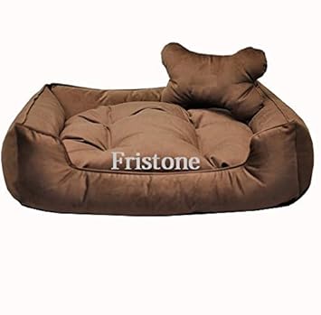 Fristone Reversable Brown Color Ultra Soft Ethnic Designer Velvet Bed for Dog/Cat (Export Quality) Size : Large