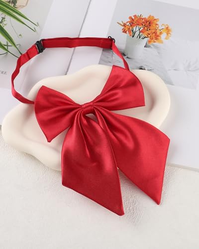 Image of AWAYTR Ladies Adjustable Pre tied Bowtie - Solid Color Bow Ties for Women