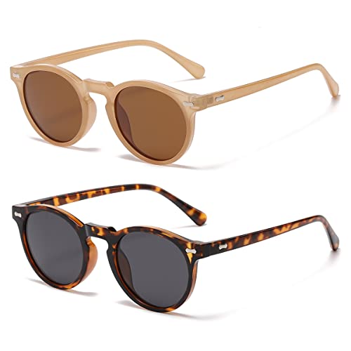 Image of Vintage Polarized Sunglasses for Men Women Round Retro Classic Fashion Eyewear UV400 Protection Sun Glasses