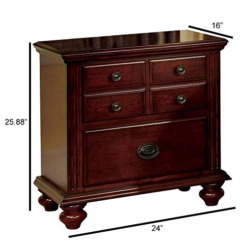 Benjara Gabrielle Ii Transitional Nightstand, Brown, Cherry #TOP2