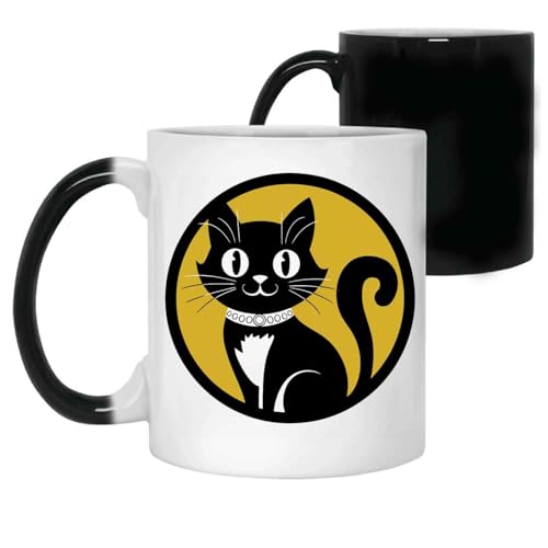 Humorous Gift Idea Halloween Cat Witch, Witchy, Witches Cat, Halloween, Halloween Cat, Cat 11 Oz White Ceramic Color Changing Mug 276062 -  Void Strider