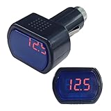 Car LED Digital Voltmeter, DC 12V/24V Cigarette Lighter Voltage Meter, Volt Gauge Battery Monitor, Digital Voltage Display for Auto Car Truck