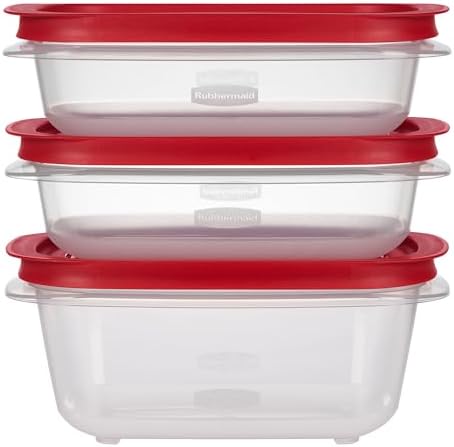 Rubbermaid 3.57-Cup (2) and 5.26-Cup EasyStore Rectangle Food Storage Containers with Lids, 3 Pack