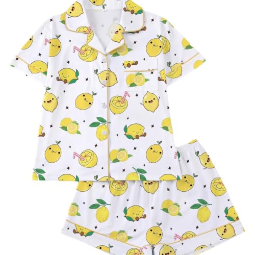 Pyjama d'été pour femme : ensemble deux pièces avec haut boutonné et pantalon droit ample