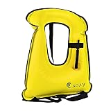 SOLY Inflatable Snorkel Vest Kid, Snorkeling Vest Adjustable Light Snorkeling Jackets for Diving Low