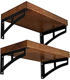 LEOPO 11 inch Industrial Farmhouse Shelf Brackets Concrete Wall Heavy Duty Hot Rolled Steel 4 Pack