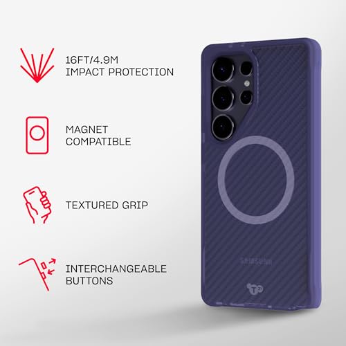 Image of Tech21 EvoArmor case for Samsung Galaxy S25 Ultra - with Magnets - Military Grade Protection - Purple