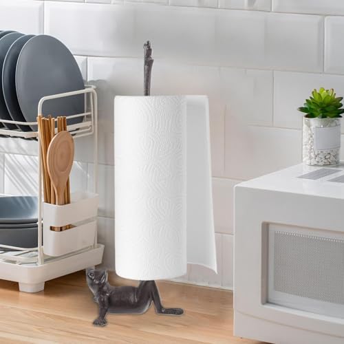 Estante de papel para baño con diseño de rana, organizador decorativo de estilo antiguo 3