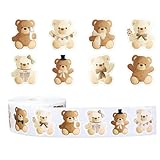 500PCS Bears Stickers for Kids Teens Adults,Cute Cartoon Bear Seal Label Self-Adhesive Sticker for Crapbooking Envelopes Teacher Reward Stickers Handmade Baking Cake Box Decor Business Gift Box Crafts