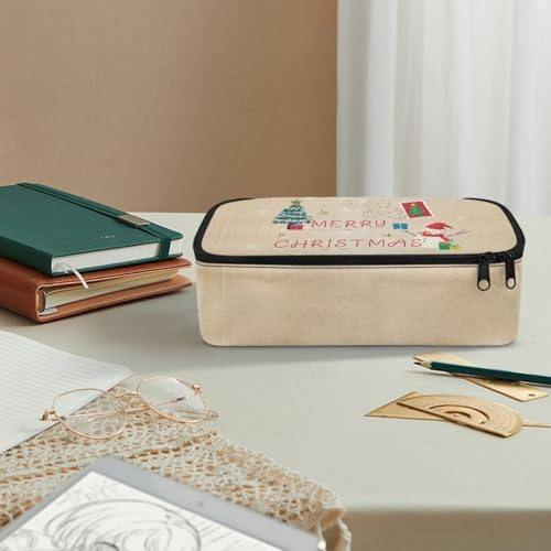 Image of Christmas Snowman Kids Pencil Pouch Large Capacity,Pencil Case for Boys Girls Personalized Pencil Box for Preschool Elementary Children Pencil Container for School Supplies