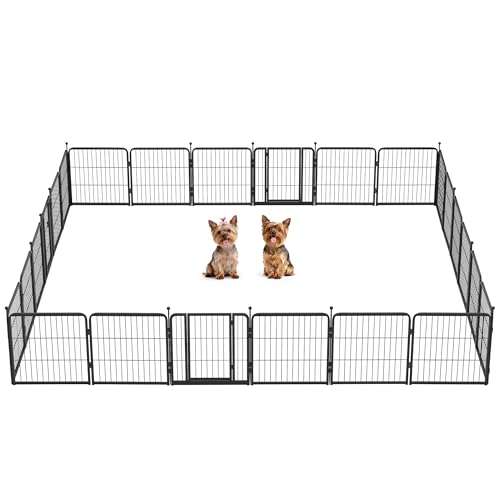 Image of FXW Instant Dog Playpen, RV Camping, Outdoor & Yard, 24 inch H, 24 Panels | Portable, Easy setup, Heavy-duty, DIY layouts, For Puppies & Small Dogs, Patented