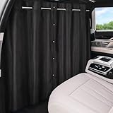ZATOOTO Car Divider Curtain, Blackout Car Curtains with Pole for Backseat, Adjustable Length for Most Vehicles, Sedan, Vans, SUVs (5.91ft * 4.14ft)