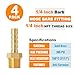 SUNGATOR 1/4 Inch Hose Barb Fittings, Brass Air Hose Fittings, 1/4'' Male NPT Pipe Thread to 1/4 Inch Barb End Pipe Adapter, 1/4'' Brass Air Line Repair Kit for Compressor, 4 Pack