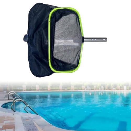 Épuisette de piscine légère en aluminium pour un nettoyage facile des feuilles et de la saleté – Design en maille fine pour piscine, étang et jacuzzi – Vert