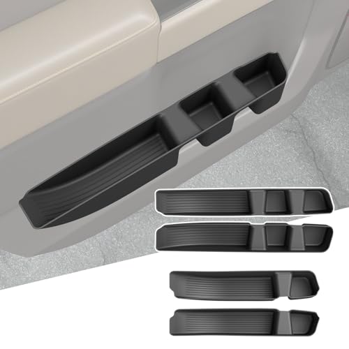 Image of 4PCS Door Side Storage Box Compatible with 2022-2026 Chevy Silverado GMC Sierra 1500 Crew Cab Door Handle Phone Pocket Tray Organizer Replacement for 2022-2026 Chevy Silverado Accessories