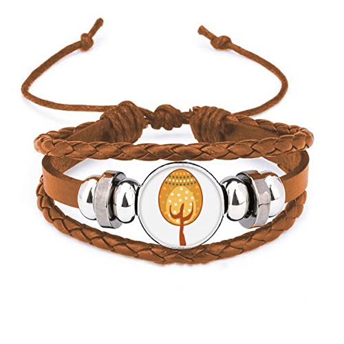 Bracelet en cuir arbre à œufs jaune pour look de festival de Pâques