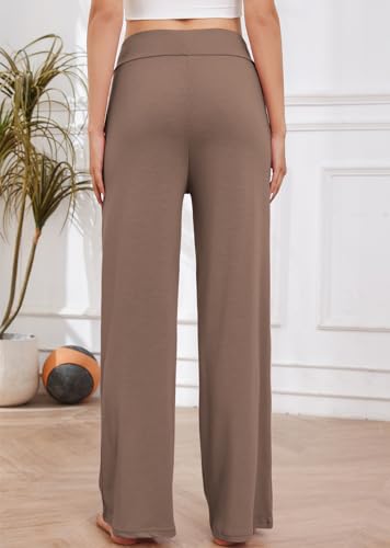 Image of LOCUBE Women's Pajama Pants, Soft Comfy High-Waist Wide-Leg Lounge Pants with Drawstring and Pockets