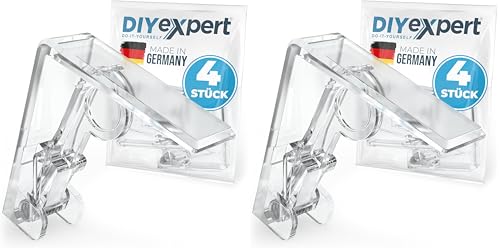 DIYexpert Lot de 8 Pinces à Nappe LUXUS - Plastique - avec Ressort - pour Table de Jusqu’à 45 mm d’épaisseur