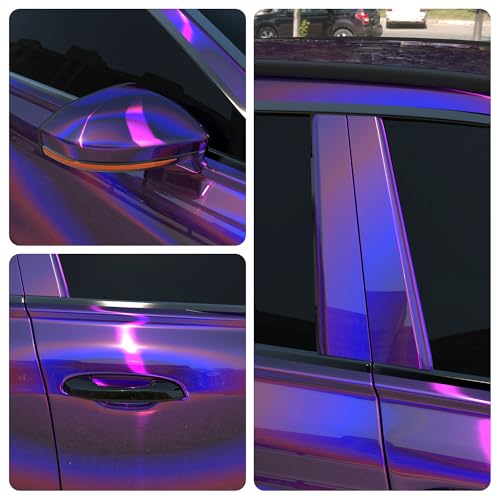 Lypumso Holográfico Laser Silver Vinyl Wrap, Pet Chrome Metallic Car Wrap Vinil Autoadesivo Decal Ad