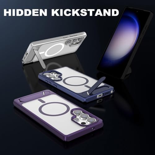 Coque Samsung S25 Plus fine béquille protection antichoc violette