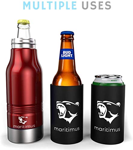 image for Maritimus Beer Bottle Cooler CRIMSON - Double Wall Stainless Steel Bee
