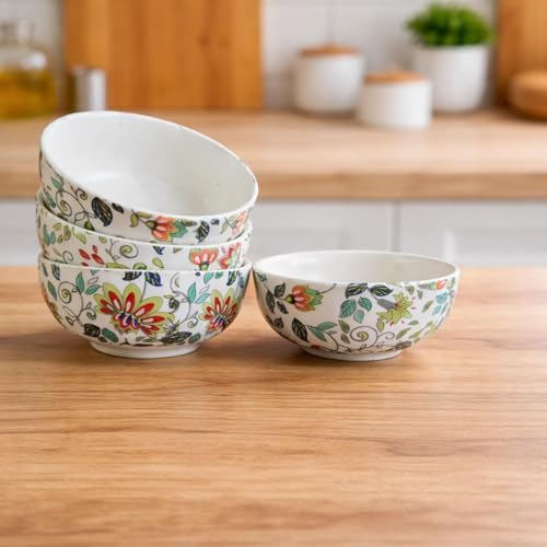 Image of Niyara Stoneware Handmade Ceramic Stylish Premium Serving Bowls /Salad Tray Microwave Dishwasher Safe (White Multicolor)
