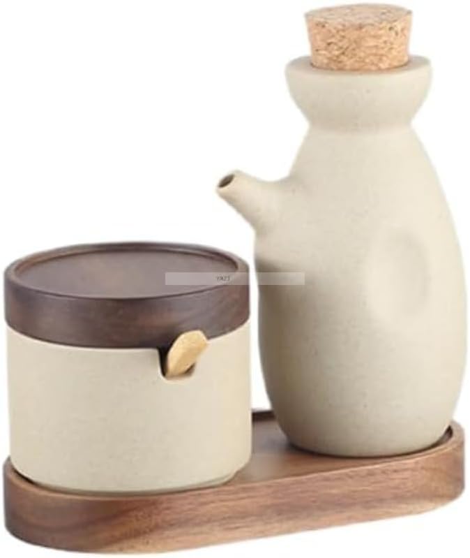 YMZJ調味料ポットセラミック スパイスジャー シュガーポット 塩ポット 調味料入れ 竹の蓋付き キッチン 家庭用 おしゃれ 調味料