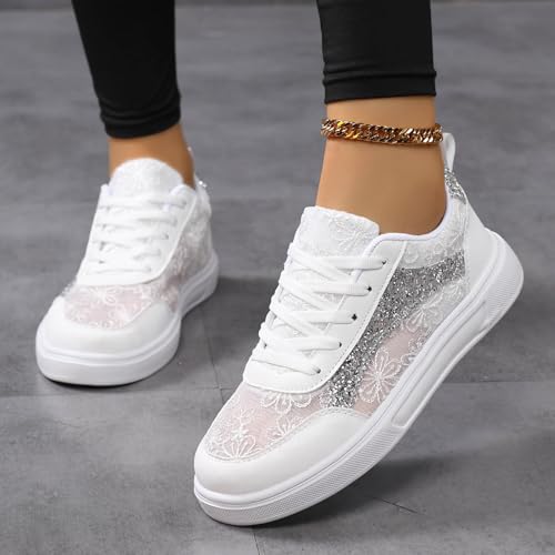 Chaussures de mariage plates style baskets de la cour pour pieds larges