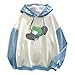 VEMOW Sudadera con Capucha para Mujer Sudadera Mangas largas, 2021 Nuevo Elegantes Moda Estampado Linda Rana Patineta Estilo Anime Suelto con Bolsillos Camisetas Chica Grandes(B Azul,M)