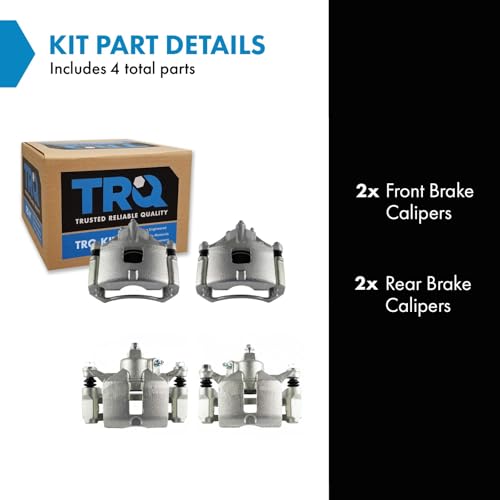 Image of TRQ Front and Rear Brake Caliper Set Zinc Coated Brackets Compatible with 2000-2005 Chevrolet Impala 2000-2004 Monte Carlo 1998 Oldsmobile Intrigue