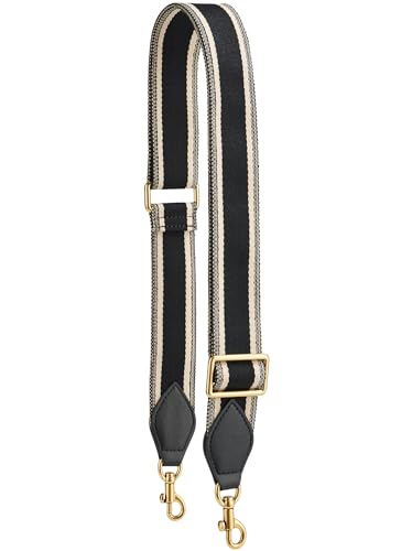 Image of Purse Strap Replacement Crossbody Bags Handbag Wide Canvas Leather Adjustable (Purse Strap-White&Black)