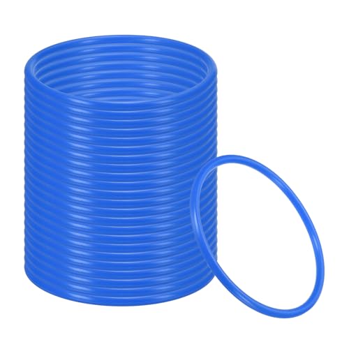 PATIKIL 5.1 Inch Plastic Ring-Toss Rings for Bottles, 24 Pack Carnival Rings Plastic Hoops for Speed and Agility Practice Outdoor Party Favor, Blue