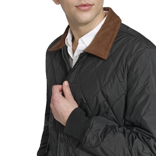 Image of DOCKERS Men's Diamond Quilted Jacket With Corduroy Collar