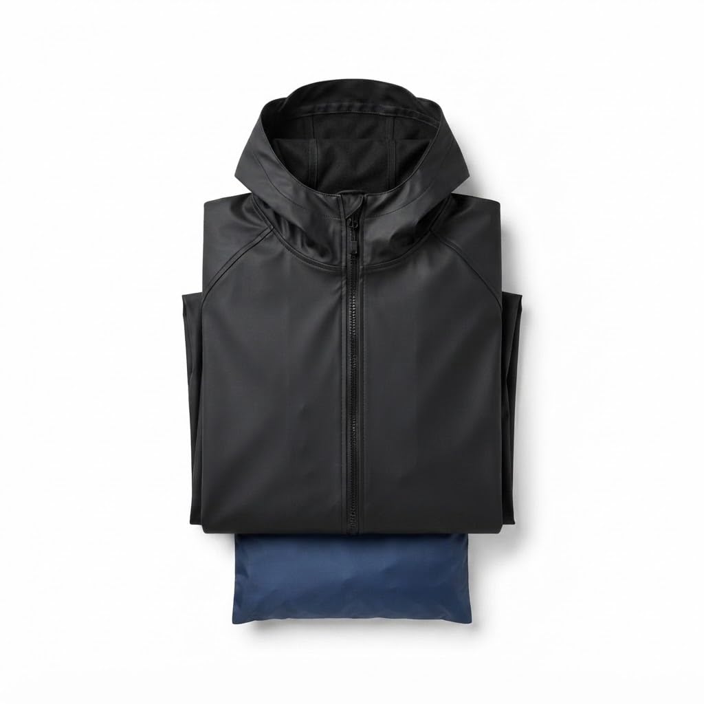 { 2026 Brings 5 Years WARRANTY ) Raincoat for Men Heavy Duty Waterproof Suit – Extra Large 4XL Size with Hood, Rubberised Fabric for Bike Riding, Travel, Office Commute & Outdoor Rainy Day-image-46