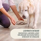 Happilax Antischlingnapf für Hunde – Silikon-Futternapf für langsames Fressen – Fördert Verdauung & mentale Stimulation – Sicher & leicht zu reinigen – 25x4x18 cm, Beige