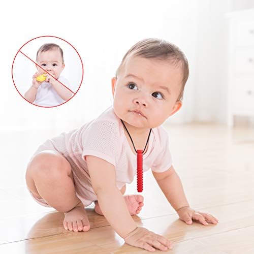 Sensory Chew Necklace, Seeway Soft Soothing Teething Chew Toys Autistic Children/Autism/ADHD/Teething Babies/Anxiety, BPA Free Food Grade Silicone (2 Pack)