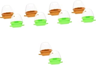 Balacoo 10 Pçs Alimentador De Cocho Para Pássaros Alimentador De Pombos Recipiente De Comida Para Pássaros Alimentador De Pássaros De Plástico Gaiola Tigela De Comida Para Pássaros