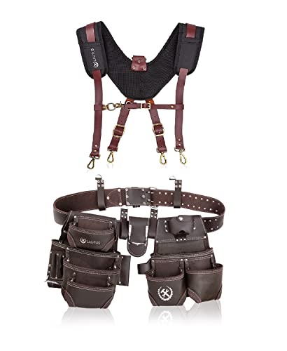 Image of LAUTUS Oiled Tanned Tool Belt with Leather Suspender Vest