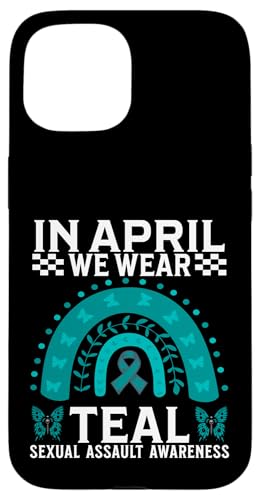 In April We Wear Teal Sexual Assault Awareness Gifts Women �X�}�z�P�[�X iPhone 15 �p