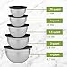 WHYSKO Stainless Steel Mixing Bowls with Lids Set - 5 Rustproof Metal Nesting Mixing Bowls for Kitchen, Meal Prep, Baking, Cooking, Storage - Includes 3 Grater Attachments, Dishwasher Safe
