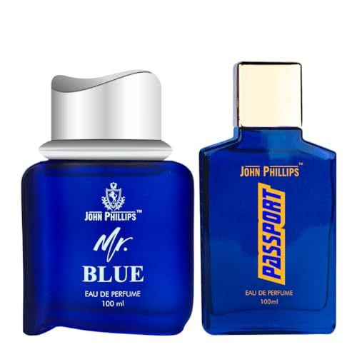 Image of JOHN PHILLIPS Mr Blue & Passport| Eau De French Perfume Combo Gift Set For Men Pack of 2