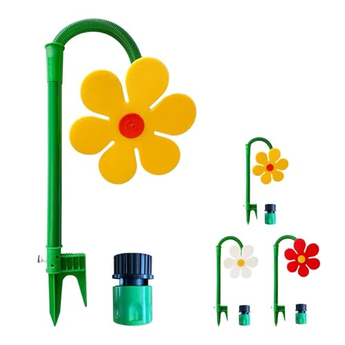 Crazy Dancing Daisy Sprinkler Crazy Dancing Daisy Sprinkler for Dogs 360 Rotating Funny Sunflower Lawn Sprinkler Stake for Yard Watering Dogs & Family Playing Outdoor Garden Irrigation (Yellow)
