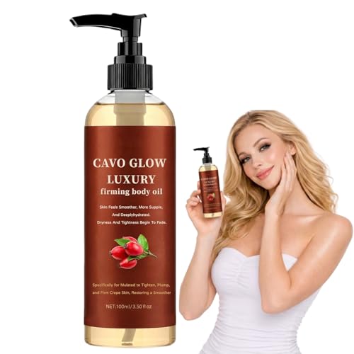 GosBio 2026 Upgraded Cavo Glow Body Oil Cavo Glow Luxury Body Oil for Crepe Skin Firming Body Oils for Women After Shower Hydration That Plumps Fast Absorbing Non-Greasy Formula (1 Bottle)
