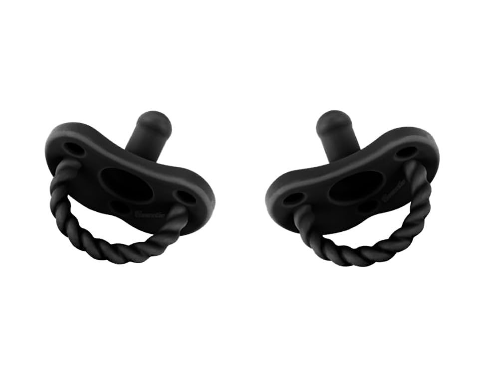 Miniatura 2 de Sweetie Chupetes de silicona para recién nacido, chupete de silicona suave, sin BPA, juego de 2 chupetes (negro)